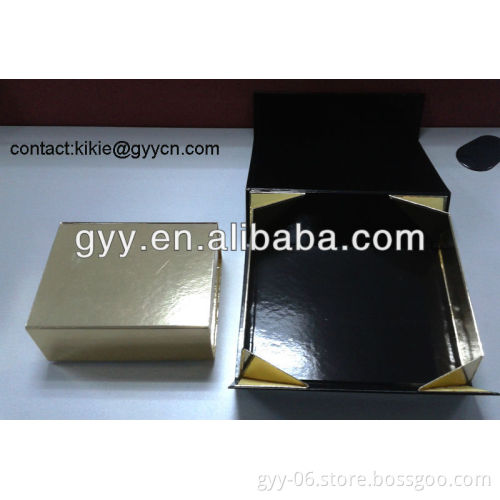 Shinning golden/black color foldable cardboard box GYY